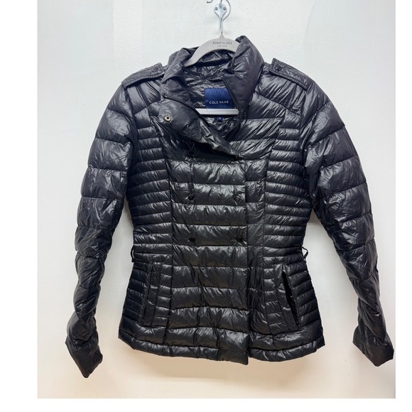 Cole Haan Jackets & Blazers - Cole Haan Womens Black Double Breasted Packable Puffer Jacket Size XS #54